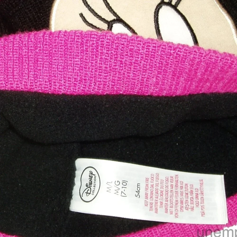 Girls Hat Minnie Mouse Pom Pom Winter Warm Knit Beanie Children Kids Cap Youth